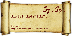 Szalai Szólát névjegykártya